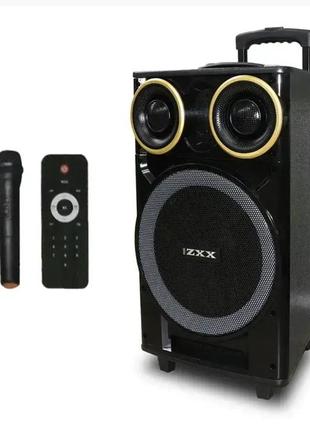 Акустична переносна колонка zxx-9191/ 8215 60вт 12" 67х38х32см tws/fm/usb/tf/sd/bt/rec/led/2mic (1)
