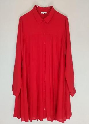 Платье красное плиссе