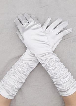 Білі довгі рукавички нові