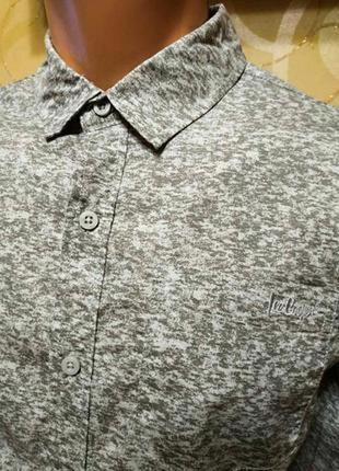 Стильная меланжевая рубашка из фактурного хлопка американского бренда levi's3 фото