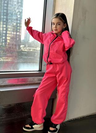 Стильний дитячий костюм з плащівки меморі  трендовий дизайн