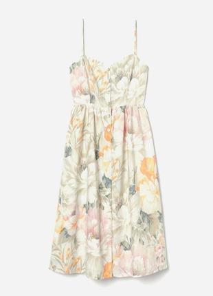 Платье сарафан натуральное лен h&amp;m льняное zara из льна reserved меди cos на...