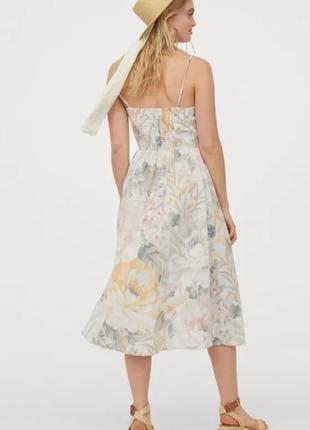 Платье сарафан натуральное лен h&amp;m льняное zara из льна reserved меди cos на...