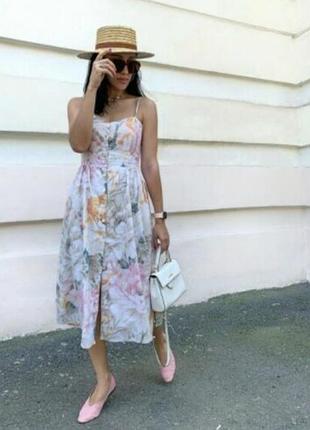 Платье сарафан натуральное лен h&amp;m льняное zara из льна reserved меди cos на...