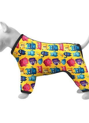 Вітровка для собак waudog clothes, малюнок "мохнаті монстри", l55, в 77-79 см, с 50-55 см