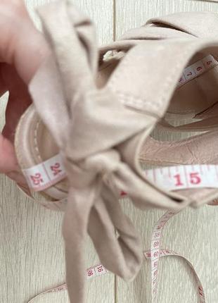 Еспадрильї босоніжки на платформі сандалі бежеві пудрові на завʼязках9 фото