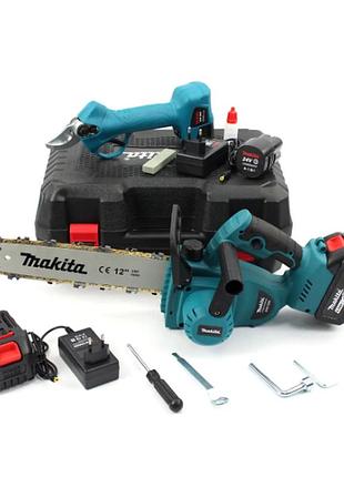 Аккумуляторный набор 2в1 makita 24v (пила duc122n + секатор dup265z) набор 2в1 макита