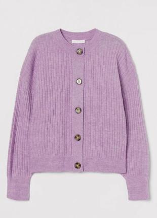 Кардиган з додаванням шерсті для жінки h&m 0941830-3 xs бузковий