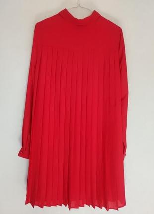 Платье красное плиссе4 фото