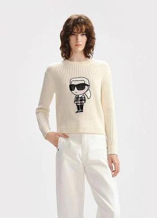 Свитер karl lagerfeld бежевый полувер черный