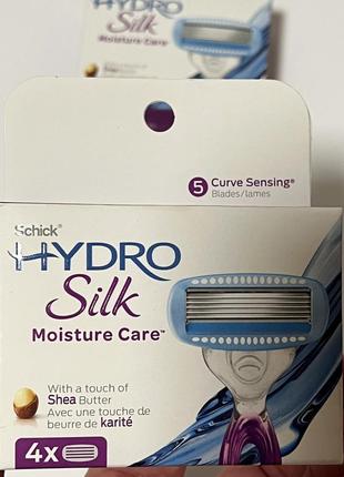 Лезвия для schick hydro5 silk sensitive care women 4 картриджа оригинал сша
