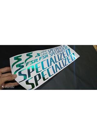 Наклейки на велосипед раму спешил спешелайзд specialized голограмма хамелион
