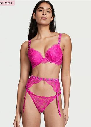 Пояс для чулок victoria's secret розовый со стразами🎀 2