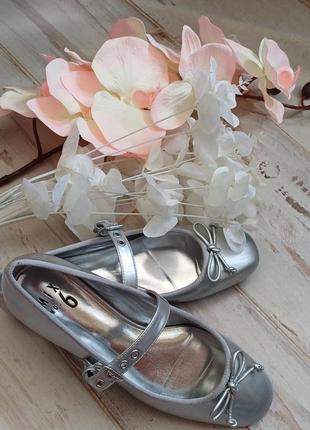 Балетки, мері джейн срібні mix 6