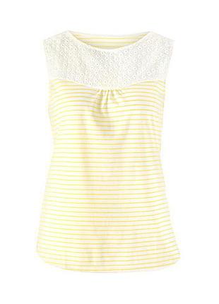 Натуральная блуза, майка с прошвой, tchibo, р. 44/46 евро, наш 50-54