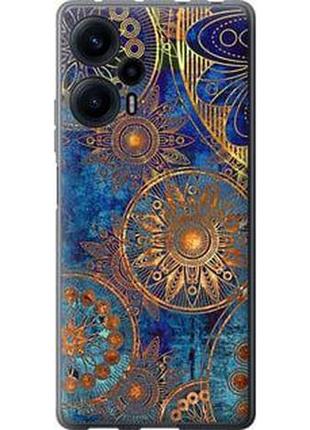 Чехол на xiaomi poco f5 золотой узор из силикона fch_0051899