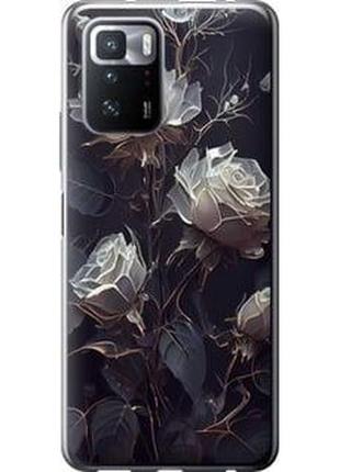 Чехол на xiaomi poco x3 gt розы 2 из силикона fch_0051771