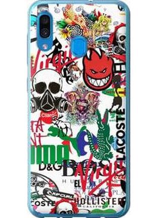 Чехол на samsung galaxy a20 2019 a205f many different logos из силикона fch_0047290
