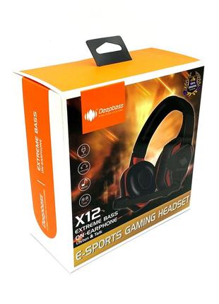Наушники компьютерные с микрофоном deepbass x12 black_red