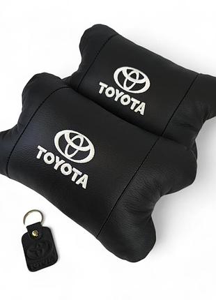 Подушки на подголовник toyota 2шт, набор подушек в авто тойота, автомобильная подушка тойота