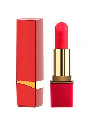 Вибратор для клитора "помада" 10 режимов usb красный