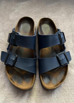 Birkenstock arizona 51151 40 синие кожаные сандали4 фото