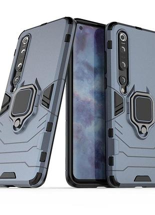 Чохол ring case для xiaomi mi 10 pro броньований бампер з кільцем темно-синій
