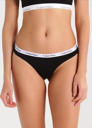 Черные коттоновые трусики стринги calvin Geschenkset klein