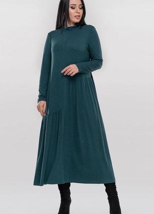 Стильное модное нарядное трикотажное платье oversize