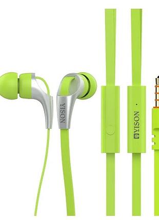 Гарнитура / наушники с микрофоном yison cx330 portable stereo earphones green