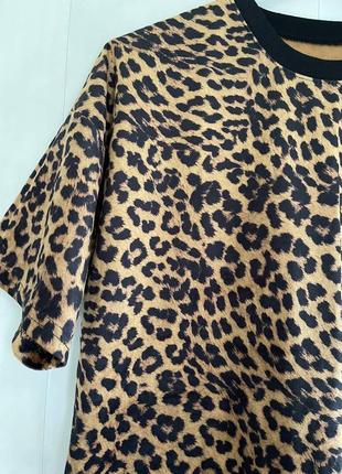 Трендова леопард футболка оверсайз2 фото