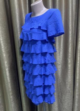 Платье h&m цвета электрик голубое волан размер 36 s2 фото