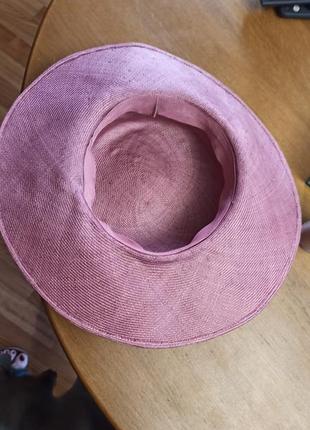 Рожевий кпелюшок з бантом4 фото