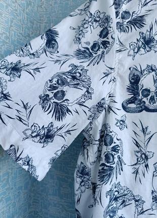 Мужская рубашка с черепами бренда h&amp;m