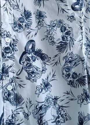 Мужская рубашка с черепами бренда h&amp;m