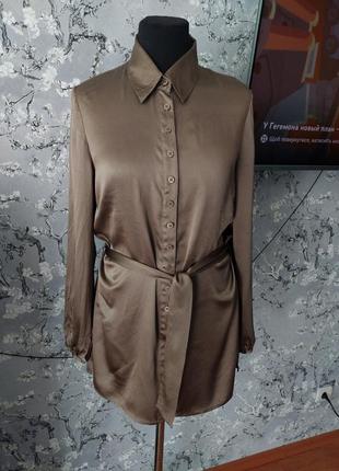Шовкова блуза, натуральний шовк атласний1 фото