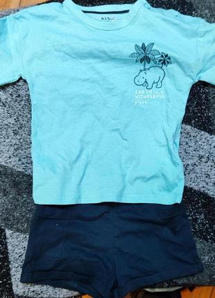Комплект футболка + шорты - 2 шт - синий4 фото