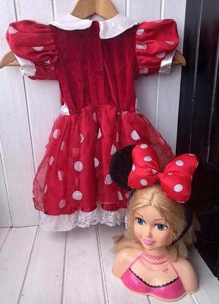 Карнавальний костюм мінні маус minnie mouse сукня  вушка2 фото