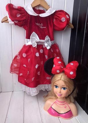 Карнавальний костюм мінні маус minnie mouse сукня  вушка1 фото