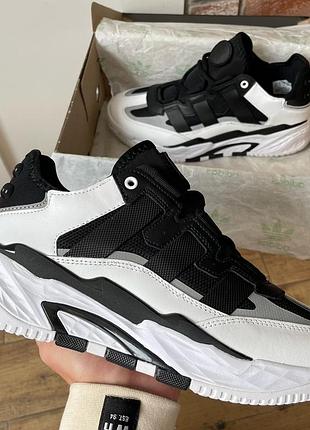 Мужские кроссовки white adidas niteball black white