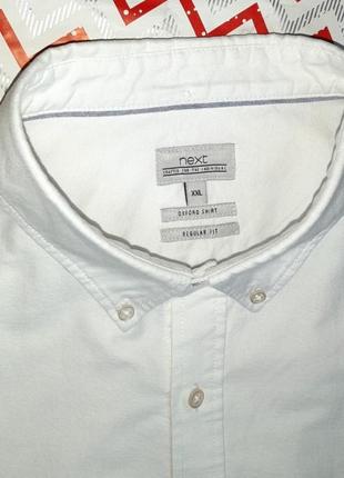 😉1+1=3 фірмова біла чоловіча сорочка оксфорд з коротким рукавом next, розмір 52 - 545 фото