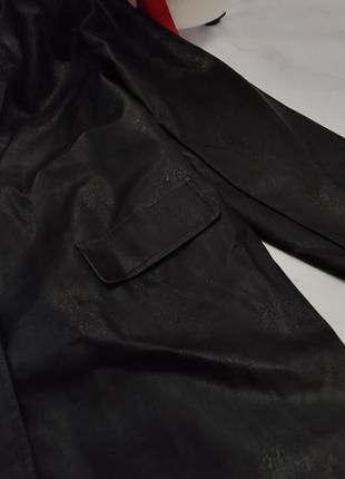 Блейзер шкіряний піджак подовжений8 фото