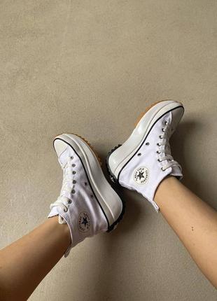 Кеди білі текстиль, converse run star white3 фото