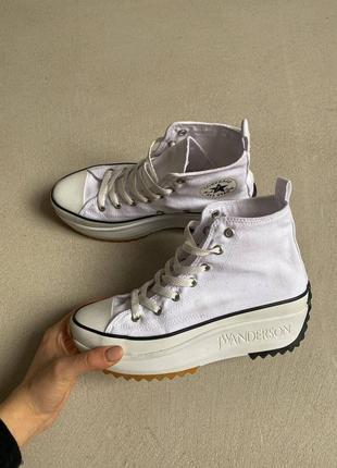 Кеди білі текстиль, converse run star white4 фото