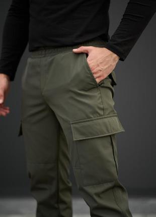 Мужские демисезонные повседневные тактические спортивные штаны карго хаки6 фото