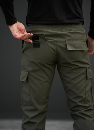 Мужские демисезонные повседневные тактические спортивные штаны карго хаки7 фото
