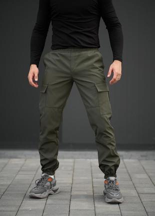 Мужские демисезонные повседневные тактические спортивные штаны карго хаки2 фото