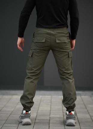 Мужские демисезонные повседневные тактические спортивные штаны карго хаки4 фото