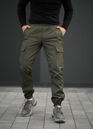 Мужские демисезонные повседневные тактические спортивные штаны карго хаки8 фото