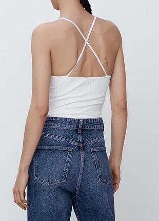 Zara боди майка в рубчик черное
